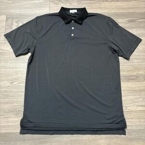 Peter Millar Summer Comfort Black Striped Golf Performance Polo Size Large